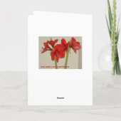 Kerstmis van de amaryllis feestdagen kaart (Achterkant)