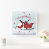 Kerstmis van de Ar van de kerstman Vierkante Klok (Huis)