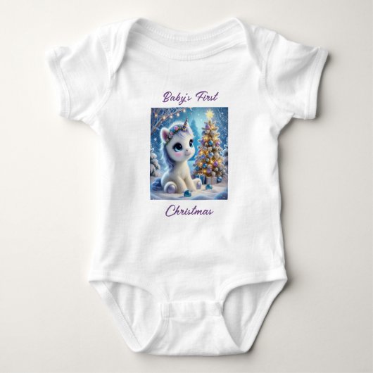 Kerstmis van de Baby Eenhoorn Romper (Voorkant)