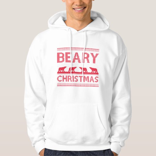 Kerstmis van de beer hoodie (Voorkant)