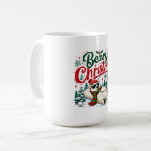 Kerstmis van de beer koffiemok (Voorkant links)