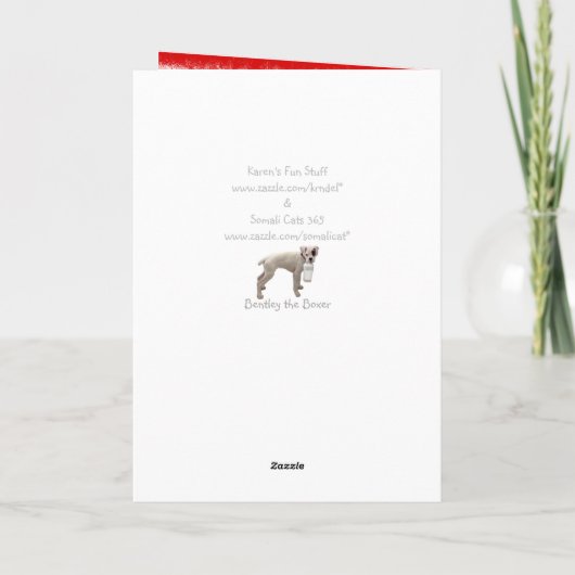 Kerstmis van de bokser feestdagen kaart (Achterkant)