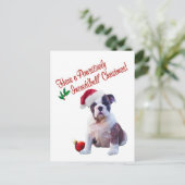 Kerstmis van de buldog wenst Briefkaart (Staand voorkant)