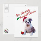 Kerstmis van de buldog wenst Briefkaart (Voorkant / Achterkant)