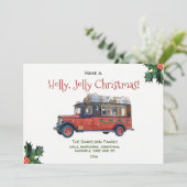 Kerstmis van de Bus van Kerstmis van de hulst heel Feestdagenkaart (Staand voorkant)