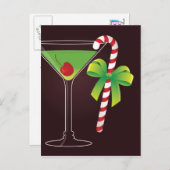 Kerstmis van de Cocktail van het Riet van het Feestdagenkaart (Voorkant / Achterkant)