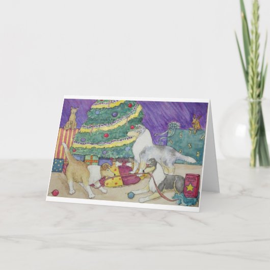 Kerstmis van de collie feestdagen kaart (Voorkant)