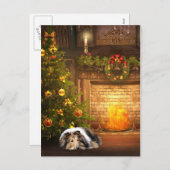 Kerstmis van de collie feestdagenkaart (Voorkant / Achterkant)