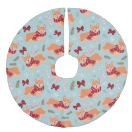 Kerstmis van de Corgi Imitatie Linnen Kerstboom Kleed