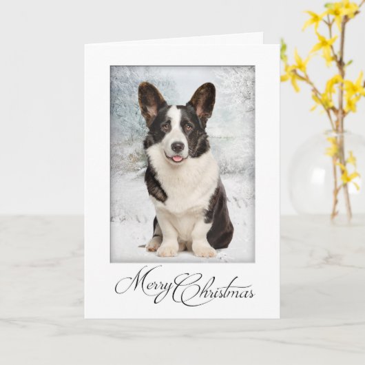 Kerstmis van de Corgi Kaart (Gele Bloem)