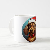 Kerstmis van de Dachshund Koffiemok (Voorkant links)