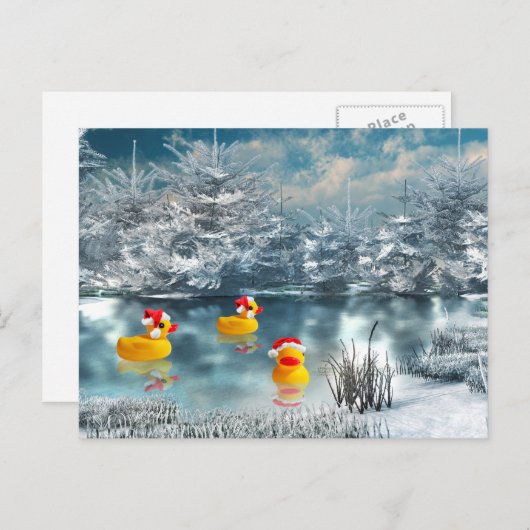 Kerstmis van de eend feestdagenkaart (Voorkant / Achterkant)