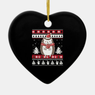 Kerstmis van de egel keramisch ornament