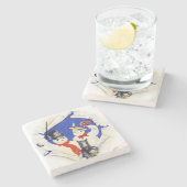 Kerstmis van de Familie en van de Hond van de Stenen Onderzetter (Zijkant)