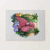 Kerstmis van de flamingo legpuzzel (Horizontaal)