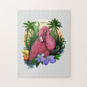 Kerstmis van de flamingo legpuzzel