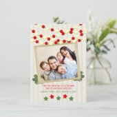 Kerstmis van de Foto van de Amerikaanse veenbes en Feestdagenkaart (Staand voorkant)