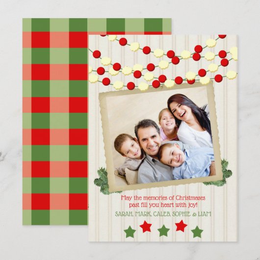 Kerstmis van de Foto van de Amerikaanse veenbes en Feestdagenkaart (Voorkant / Achterkant)