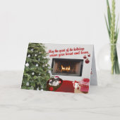 Kerstmis van de Fox-terrier van het speelgoed Feestdagen Kaart (Voorkant)