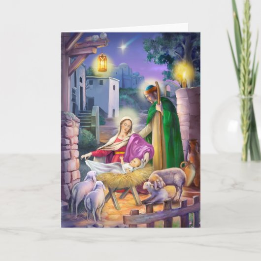 Kerstmis van de geboorte van Christus Feestdagen Kaart (Voorkant)
