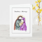 Kerstmis van de Geboorte, Waterverf Print Kaart (Gele Bloem)