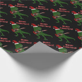 Kerstmis van de Gitaar t-Rex Cadeaupapier (Hoek)