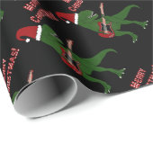 Kerstmis van de Gitaar t-Rex Cadeaupapier (Rol Hoek)