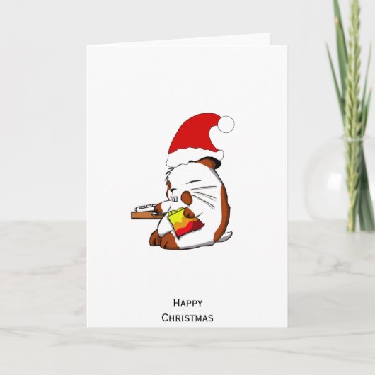 Kerstmis van de hamster feestdagen kaart (Voorkant)