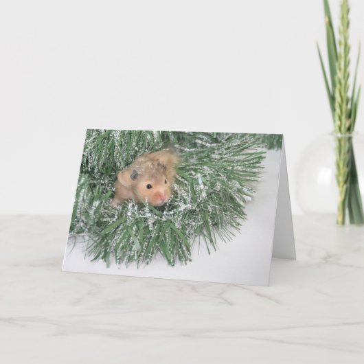 Kerstmis van de hamster feestdagen kaart (Voorkant)