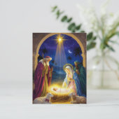 Kerstmis van de Heilige Geboorte Briefkaart (Staand voorkant)