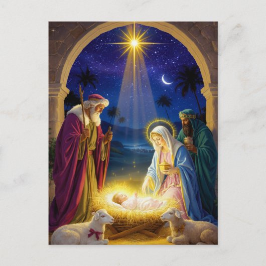 Kerstmis van de Heilige Geboorte Briefkaart (Voorkant)
