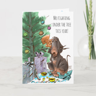 Kerstmis van de Hond van de hond Feestdagen Kaart