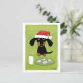 Kerstmis van de Hond van het Worstje van de Feestdagenkaart (Staand voorkant)