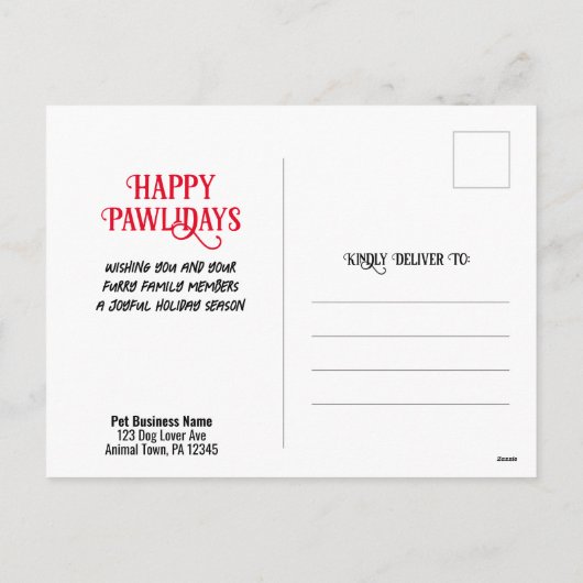 Kerstmis van de Hond van het Worstje van de Feestdagenkaart (Achterkant)