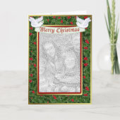 Kerstmis van de hulst en van de Duif Feestdagen Kaart (Voorkant)
