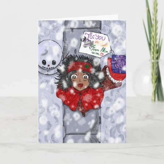 Kerstmis van de hulst heel feestdagen kaart (Voorkant)