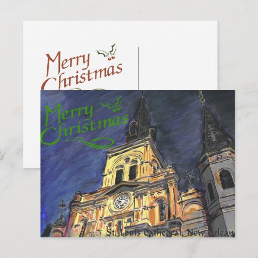 Kerstmis van de kathedraal feestdagenkaart (Voorkant / Achterkant)