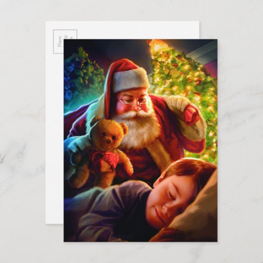 Kerstmis van de kerstman feestdagenkaart (Voorkant / Achterkant)