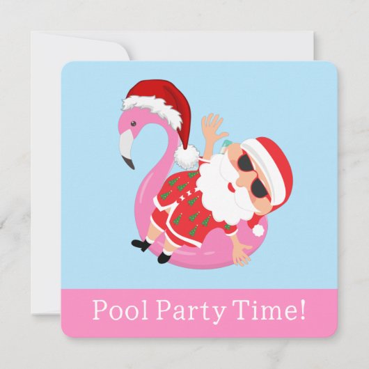 Kerstmis van de Kerstman in juli zomer zwembadfees (Voorkant)