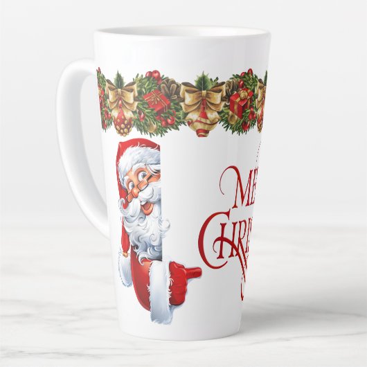 Kerstmis van de Kerstman Latte Mok (Linkerhoek)