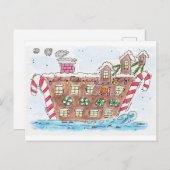 Kerstmis van de kerstman "van de Boot" Feestdagenkaart (Voorkant / Achterkant)