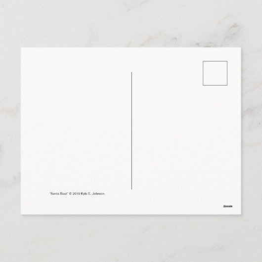 Kerstmis van de kerstman "van de Boot" Feestdagenkaart (Achterkant)