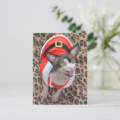 Kerstmis van de Kerstman van Ninja van de Kat van Feestdagenkaart (Staand voorkant)