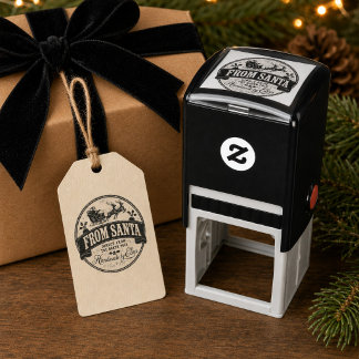 Kerstmis van de Kerstman Vintage Gepersonaliseerd Zelfinktende Stempel