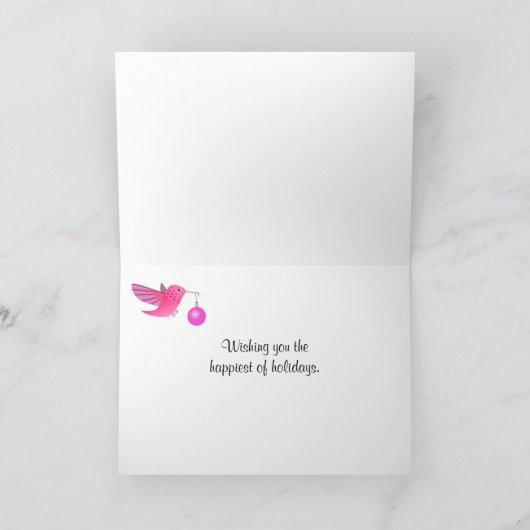 Kerstmis van de kolibrie feestdagen kaart (Binnen)