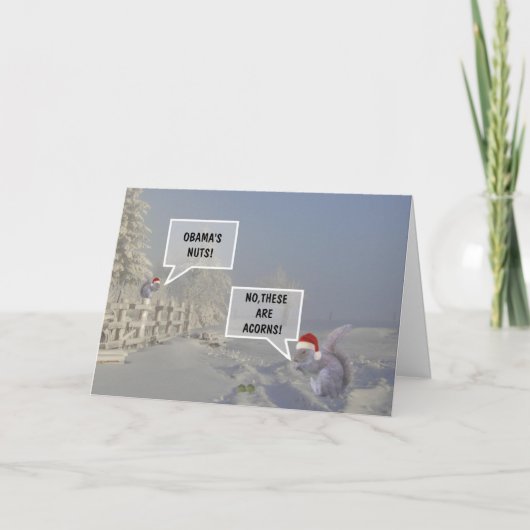 Kerstmis van de noten van grappige Obama Feestdagen Kaart (Voorkant)