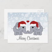 Kerstmis van de olifant feestdagenkaart (Voorkant / Achterkant)
