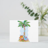 Kerstmis van de palm met giften feestdagenkaart (Staand voorkant)