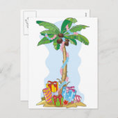 Kerstmis van de palm met giften feestdagenkaart (Voorkant / Achterkant)