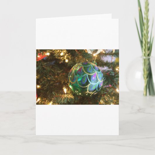 Kerstmis van de pauw feestdagen kaart (Voorkant)